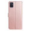 Samsung Galaxy A51 Rose Flower Embossed Leather Case - Rose Gold - 3