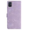 Samsung Galaxy A51 Light Purple Rose Embossed Leather Phone Case - 3