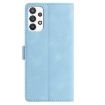 Samsung Galaxy A52 Sky Blue Rose Embossed Leather Phone Case - 3