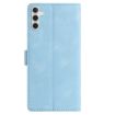 Samsung Galaxy A54 Sky Blue Rose Embossed Leather Phone Case - 3