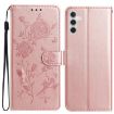 Samsung Galaxy A56 Rose Flower Embossed Leather Case Rose Gold - 1