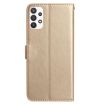 Samsung Galaxy A72 Gold Rose Flower Embossed Leather Phone Case - 3