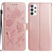 Samsung Galaxy A73 Rose Flower Embossed Leather Case - Rose Gold - 1