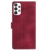 Samsung Galaxy A73 Red Rose Flower Embossed Leather Phone Case - 3