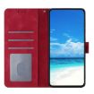Samsung Galaxy A73 Red Rose Flower Embossed Leather Phone Case - 4
