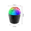 LED RGB Rotating Stage Lamp - Stripe Magic Ball Light, No Remote (Black) - 2