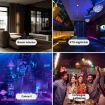 LED RGB Rotating Stage Lamp - Stripe Magic Ball Light, No Remote (Black) - 9