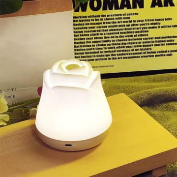 USB Powered 3W Rose Night Light - Touch Sensor Bedside Ambient Lamp (White) - 1