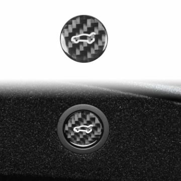 Tesla Model 3/Y 2023+ Carbon Fiber Trunk Button Sticker (Black) - 1
