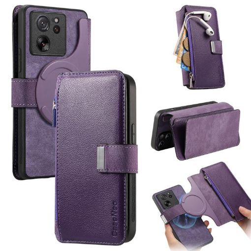 Xiaomi 13T/13T Pro 5G Case Neo MagSafe RFID Wallet Leather Purple - 1