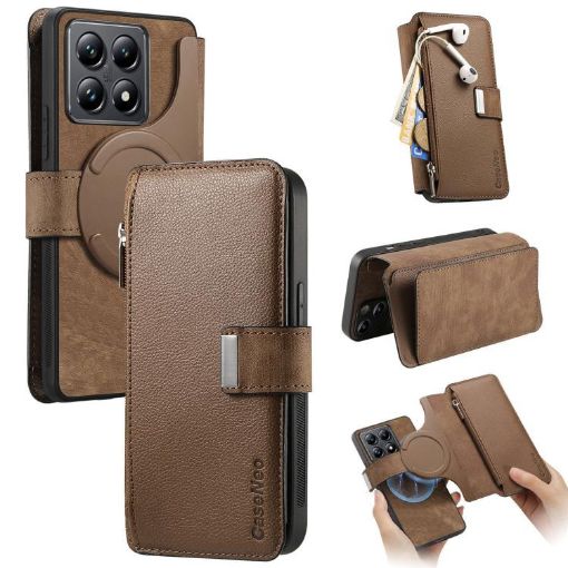 Xiaomi 14T Pro Case Neo MagSafe RFID Wallet Leather Brown - 1