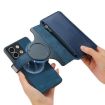 Redmi Note 13 5G Case - MagSafe RFID Zipper Wallet Leather (Blue) - 6