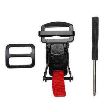 Universal Motorcycle Helmet Quick Release Double D-buckle Clip (Black) - 1