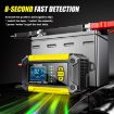 FOXSUR FTC-1206 12V Car Motorcycle Battery Charger Tester EU Plug Yellow - 9