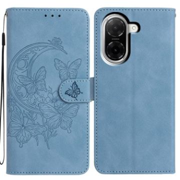 Xiaomi Poco C71 Global Blue Leather Case - Moonlit Butterfly Dance - 1
