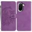 Redmi A5 4G Purple Leather Case - Moonlit Butterfly Dance Pattern - 1