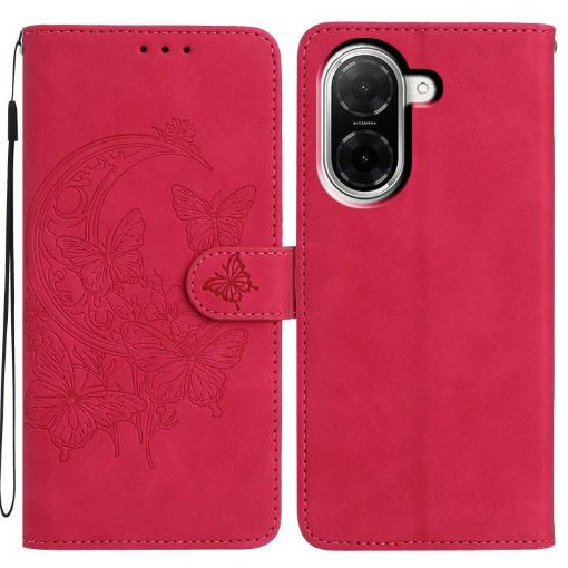 Redmi A5 4G EU Leather Case - Moonlit Butterfly Dance (Rose Red) - 1