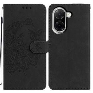 Redmi A5 4G EU Leather Case - Moonlit Butterfly Dance Pattern (Black) - 1