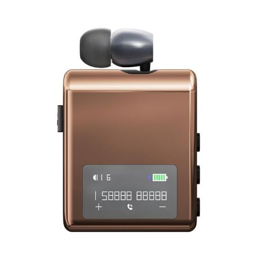 K89 Business Lavalier Single Ear Bluetooth Earphones - Gold - 1