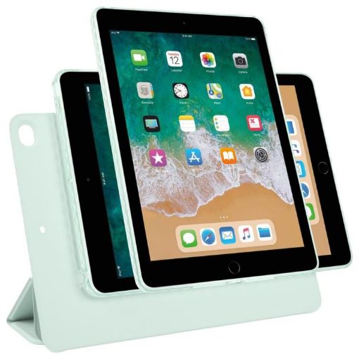 iPad 9.7 2018/2017/Air 2/1 Baby Green Magnetic Leather Case - 1