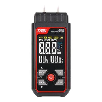 TASI TA661B Wood Moisture Meter - Moisture, Temp & Humidity Tester (Black) - 1