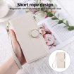 OPPO A57/A77 5G Wallet Leather Phone Case with Crossbody Strap - White - 7