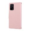 OPPO A55/A54 4G/5G Pink Leather Wallet Phone Case with Strap - 3