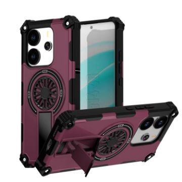 Redmi Note 14 4G Shockproof Kickstand MagSafe Case Purple - 1