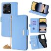 Redmi Note 14S 4G Blue Leather Crossbody Chain Phone Case - 1