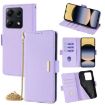 Redmi Note 14S 4G Purple Crossbody Chain Leather Phone Case - 1