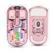 HXSJ T200 Pink Transparent RGB Wireless Mouse - Dual Modes 2.4G BT5.0 - 3
