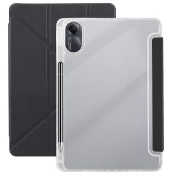 Redmi Pad SE 11/Pad 2 Clear Acrylic Leather Tablet Case - Black - 1