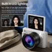 V5 64MP Retro Digital Camera 4K, 180 Flip Screen, Small Lens White - 7