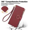 Realme C75/14X 5G Red Leather Wallet Phone Case with Crossbody Strap - 4