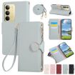 Realme C75/14X 5G Sky Blue Leather Wallet Phone Case with Strap - 1