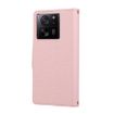Xiaomi 13T/13T Pro Pink Leather Wallet Phone Case with Crossbody Strap - 3