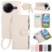 Redmi K80 Pro/Poco F7 Ultra White Leather Wallet Case with Strap - 1