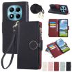 Redmi Note 14 Pro 4G Leather Wallet Case with Crossbody Strap - Black - 1