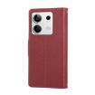 Red Leather Wallet Phone Case for Redmi Note 13 5G with Crossbody Strap - 3
