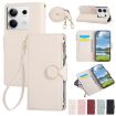 Redmi Note 13 5G Leather Wallet Case with Crossbody Strap - White - 1