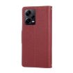 Red Leather Wallet Phone Case for Redmi Note 12 Pro 5G with Strap - 3