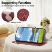 Red Leather Wallet Phone Case for Redmi Note 12 Pro 5G with Strap - 5