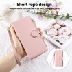 Redmi Note 14 Pro 5G Pink Leather Wallet Case with Crossbody Strap - 7