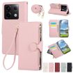 Redmi Note 13 Pro 4G Pink Leather Wallet Case with Crossbody Strap - 1
