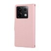 Redmi Note 13 Pro 4G Pink Leather Wallet Case with Crossbody Strap - 3
