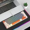 HXSJ V400 RGB Backlit Membrane Keyboard, 63 Keys, 1.7m Cable, Beige/Grey/Orange - 1