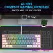 HXSJ V400 RGB Backlit Membrane Keyboard, 63 Keys, 1.7m Cable, Beige/Grey/Orange - 4