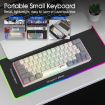 HXSJ V400 RGB Backlit Membrane Keyboard, 63 Keys, 1.7m Cable, Beige/Grey/Orange - 7