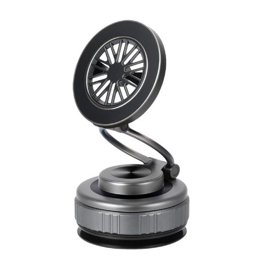 G511 Three-axis Folding Magnetic Car Phone Holder - Gun Metal - 1
