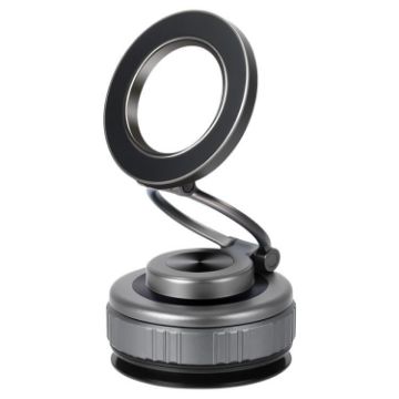 G512 3-Axis Folding Magnetic Car Phone Holder - Gun Metal Finish - 1